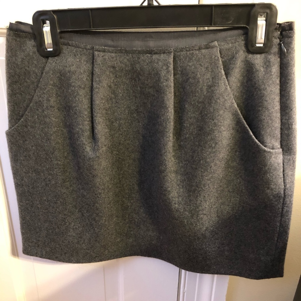 Gray wool skirt